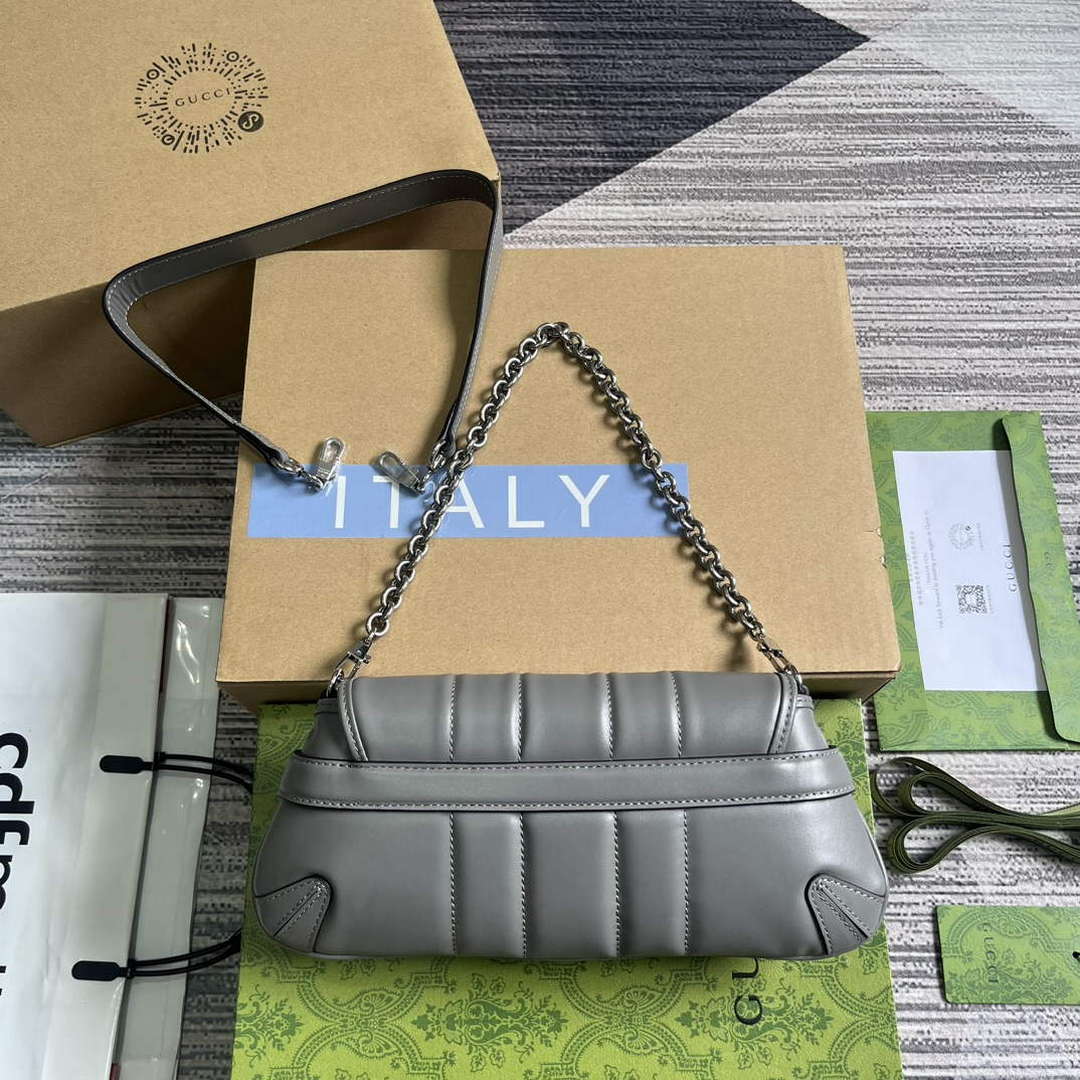 Gucci 764339 Gucci Horsebit Chain Small Shoulder Bag Grey | gucci 764339 gucci horsebit chain small shoulder bag grey 2