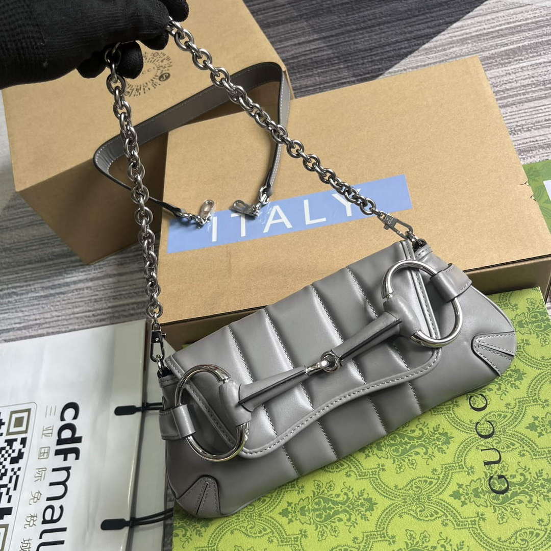 Gucci 764339 Gucci Horsebit Chain Small Shoulder Bag Grey | gucci 764339 gucci horsebit chain small shoulder bag grey 4