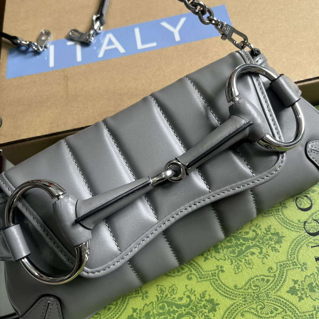 Gucci 764339 Gucci Horsebit Chain Small Shoulder Bag Grey | gucci 764339 gucci horsebit chain small shoulder bag grey 5