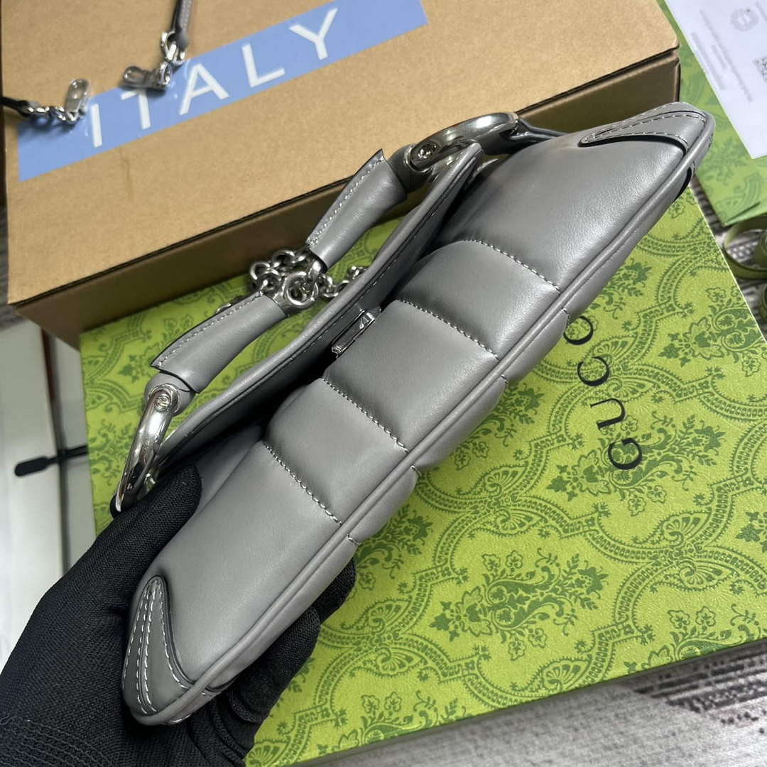 Gucci 764339 Gucci Horsebit Chain Small Shoulder Bag Grey | gucci 764339 gucci horsebit chain small shoulder bag grey 6