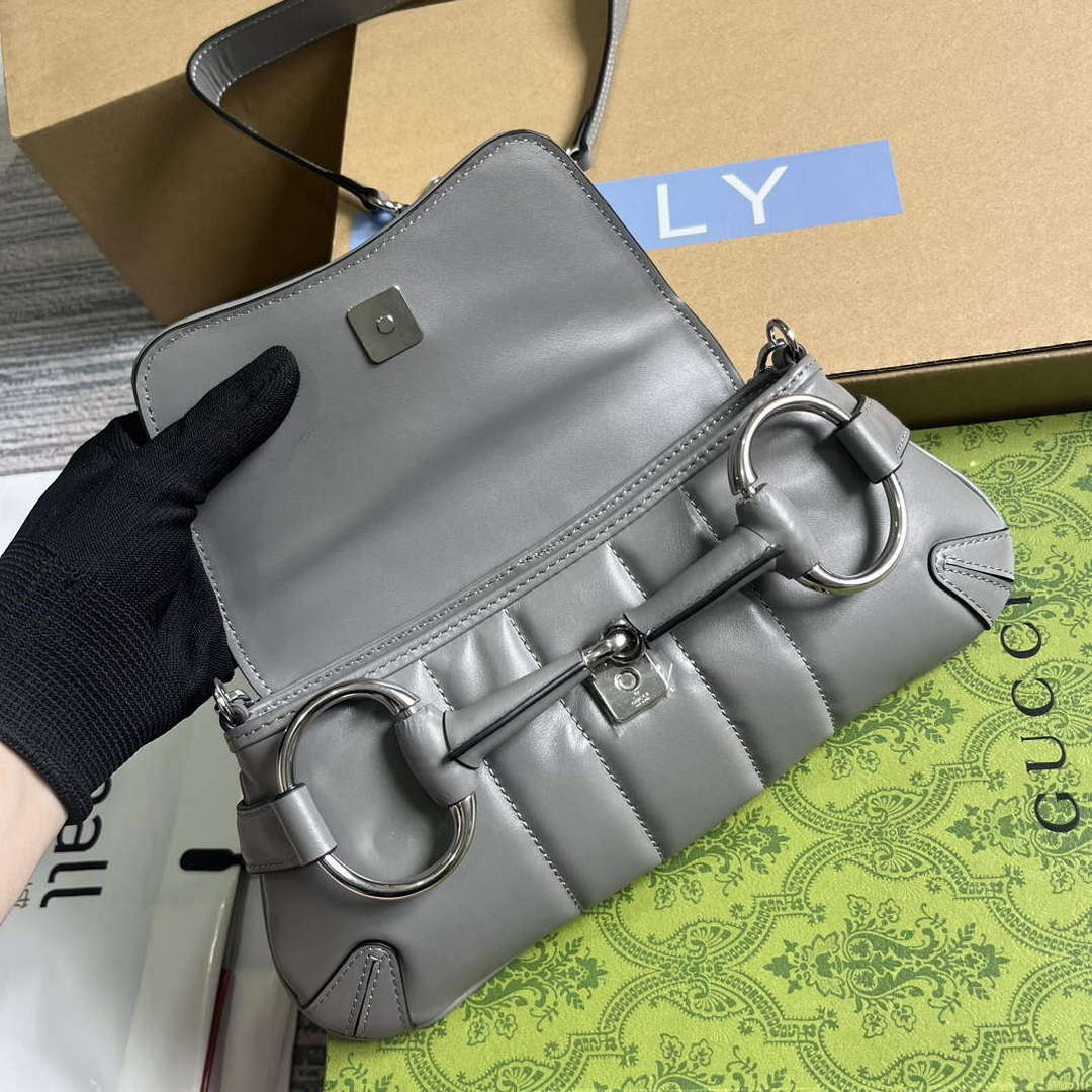 Gucci 764339 Gucci Horsebit Chain Small Shoulder Bag Grey | gucci 764339 gucci horsebit chain small shoulder bag grey 8