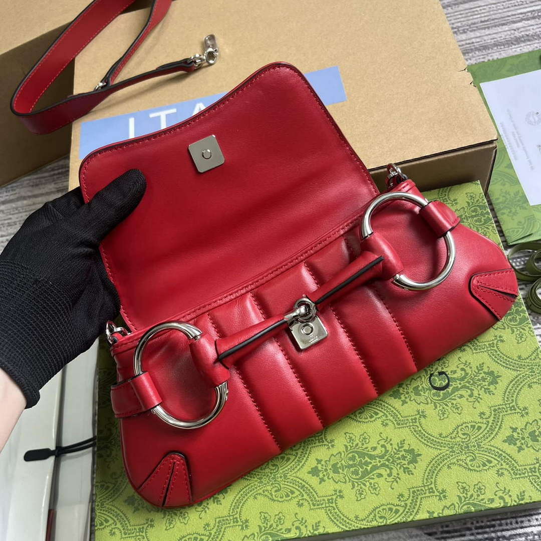 Gucci 764339 Gucci Horsebit Chain Small Shoulder Bag Red | gucci 764339 gucci horsebit chain small shoulder bag red 6