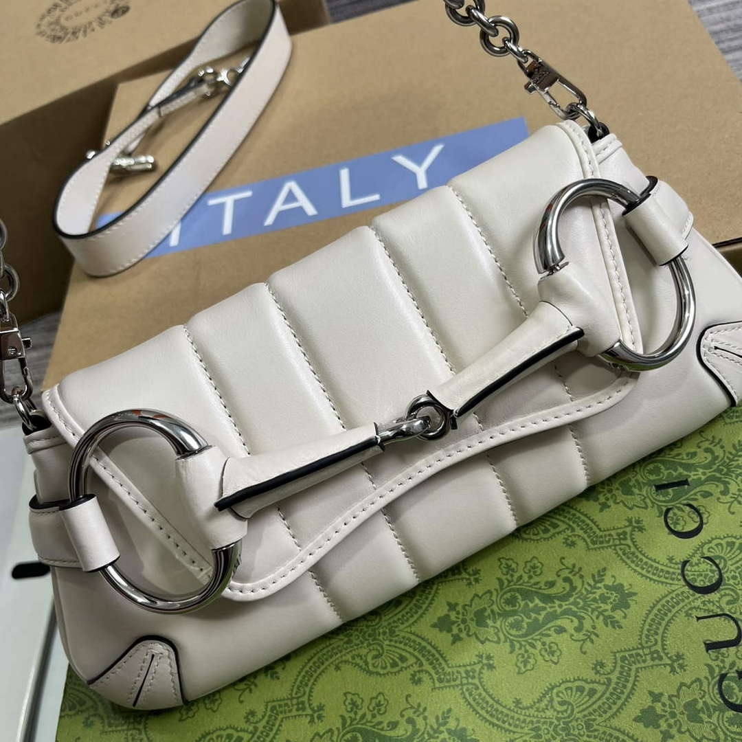 Gucci 764339 Gucci Horsebit Chain Small Shoulder Bag White | gucci 764339 gucci horsebit chain small shoulder bag white 5