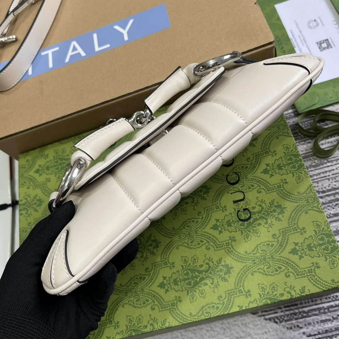 Gucci 764339 Gucci Horsebit Chain Small Shoulder Bag White | gucci 764339 gucci horsebit chain small shoulder bag white 6