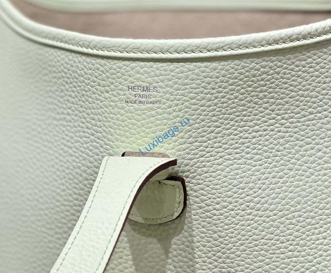 Hermes H083435 Evelyne III 29 Shoulder Bag Silver Hardware Light Green | hermes h083435 evelyne iii 29 shoulder bag silver hardware light green 007