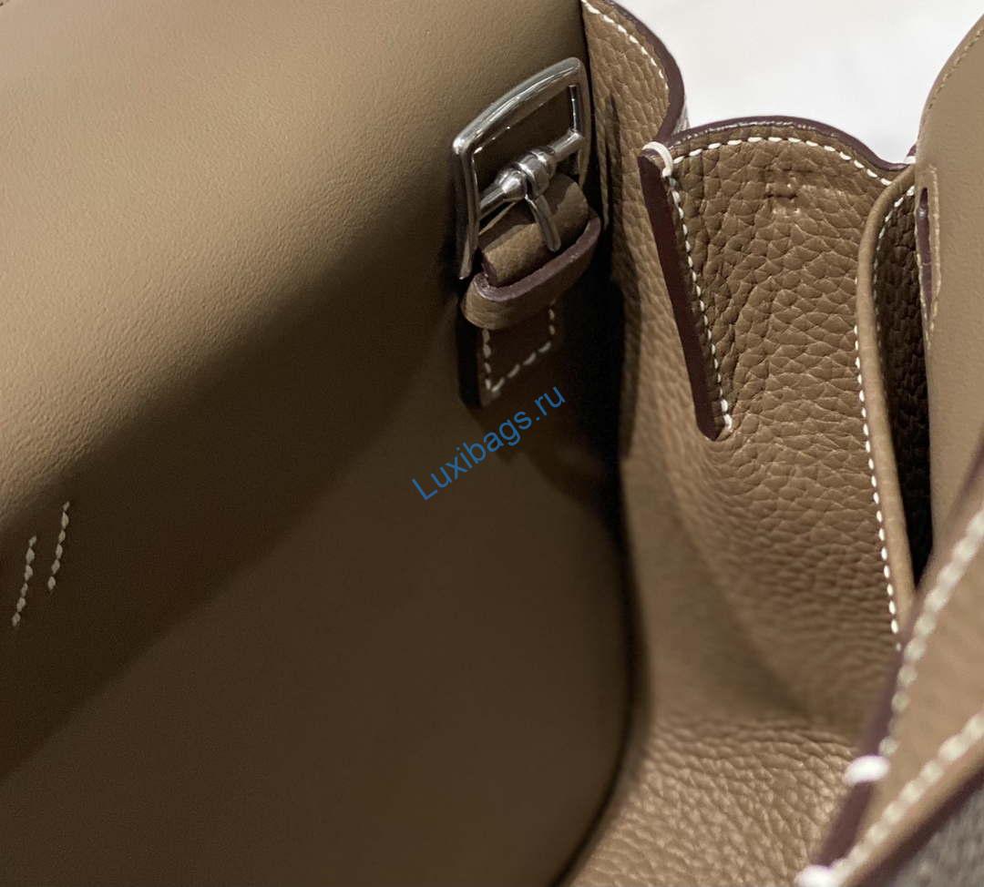Hermes halzan 25 clemence stamp B Silver H98803 | hermes halzan 25 clemence stamp b silver h99803 008
