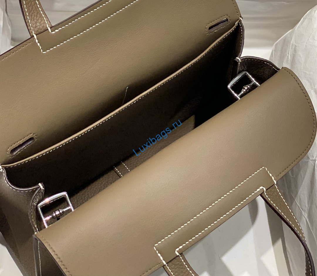 Hermes halzan 25 clemence stamp B Silver H98803 | hermes halzan 25 clemence stamp b silver h99803 009