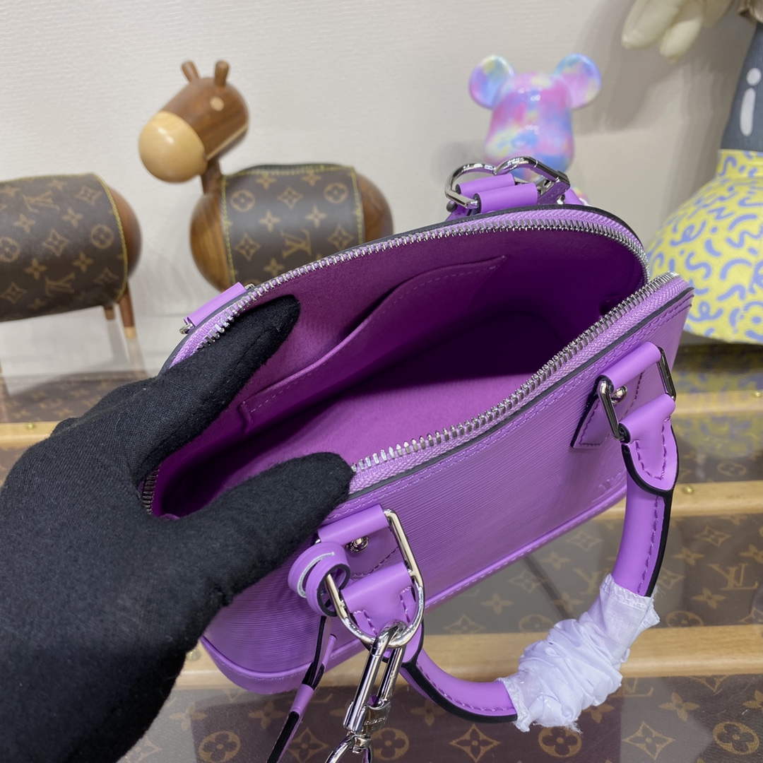 LV M22642 Louis Vuitton Alma BB Epi Handbag Lilas Provence Lilac | lv m22642 louis vuitton alma bb epi handbag lilas provence lilac 9