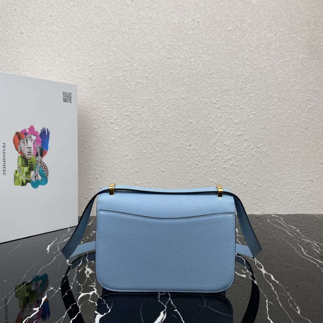 Prada 1BD320 Prada Emblème Saffiano Shoulder Bag Light Blue | prada 1bd320 prada embleme saffiano shoulder bag blue 2