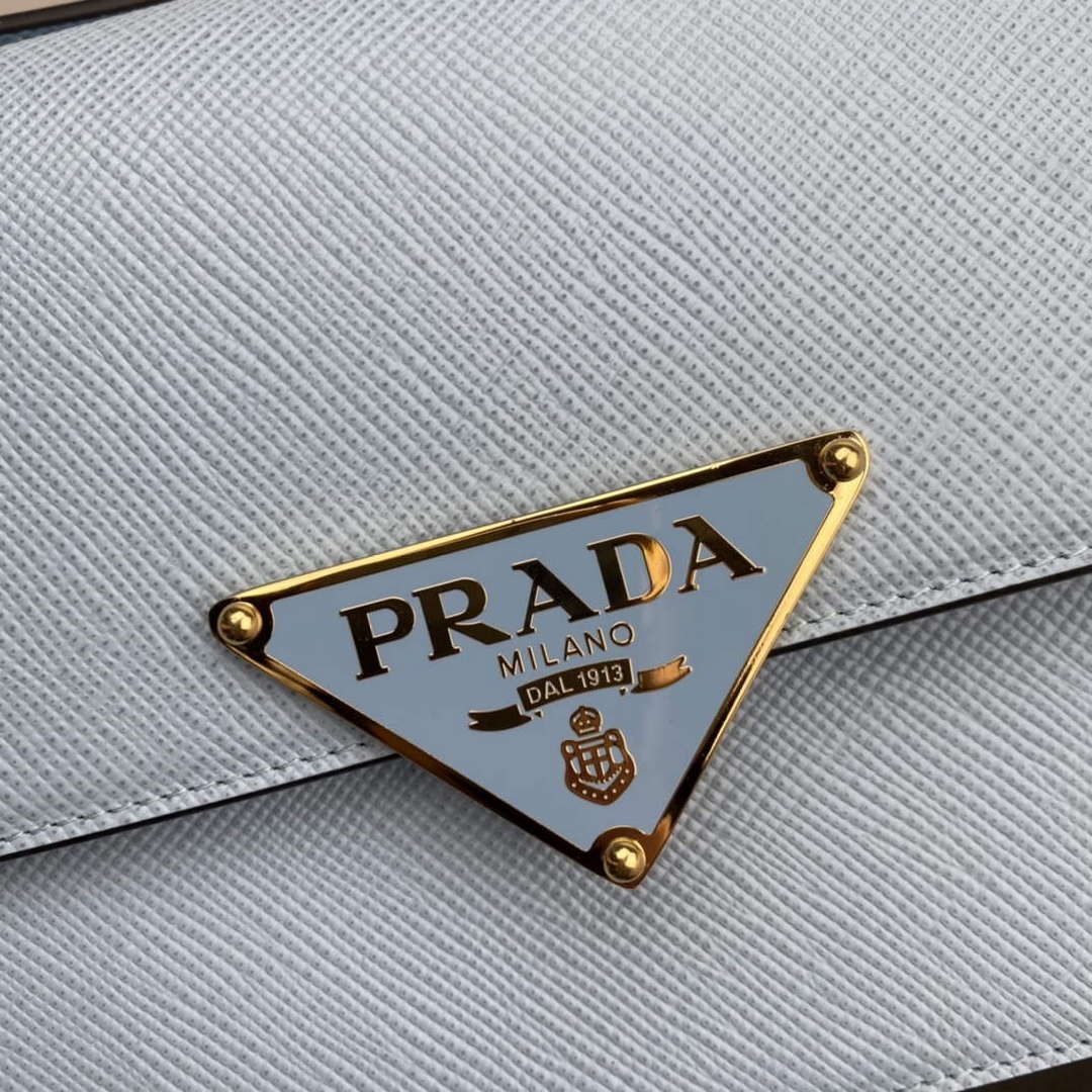 Prada 1BD320 Prada Emblème Saffiano Shoulder Bag Light Blue | prada 1bd320 prada embleme saffiano shoulder bag blue 4