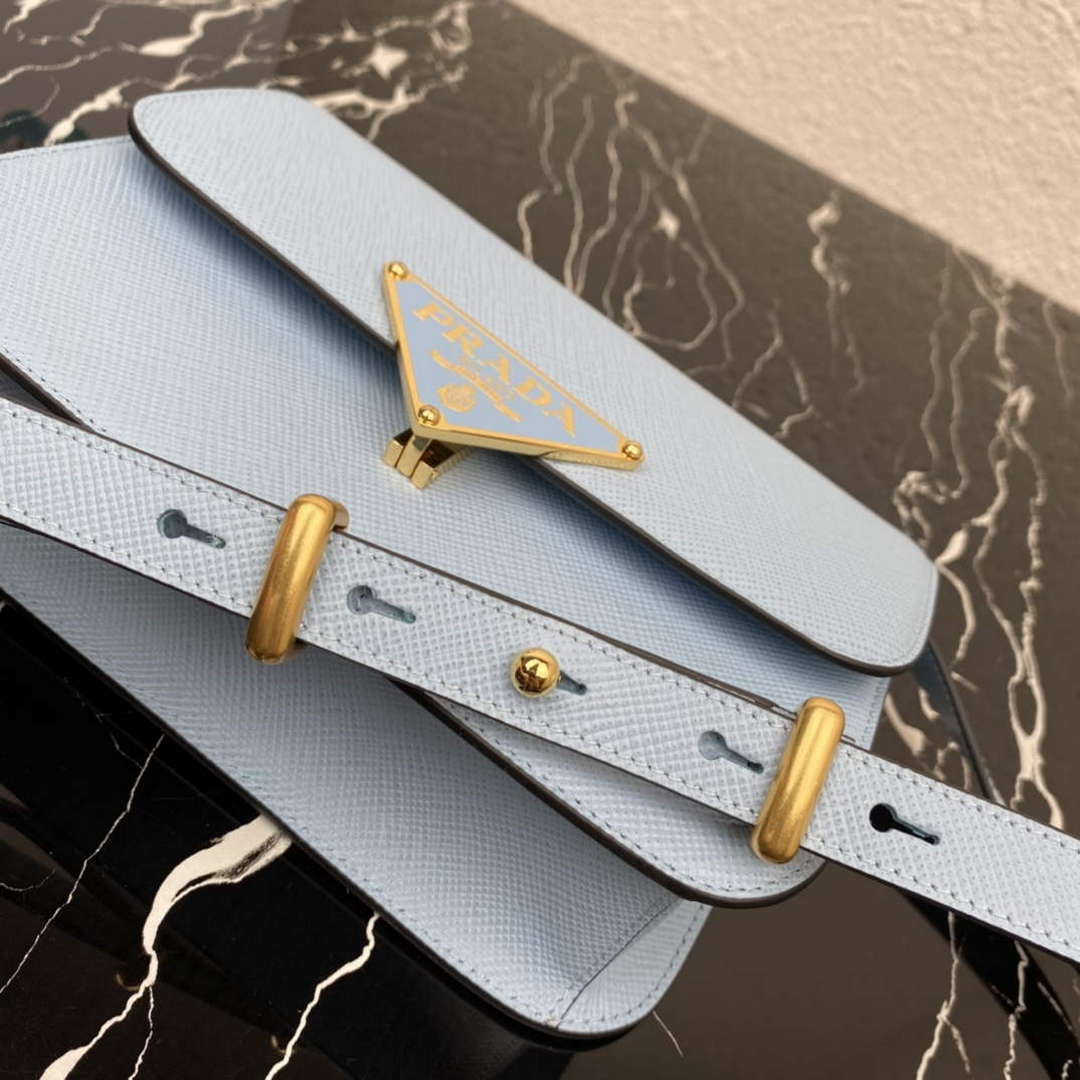Prada 1BD320 Prada Emblème Saffiano Shoulder Bag Light Blue | prada 1bd320 prada embleme saffiano shoulder bag blue 6