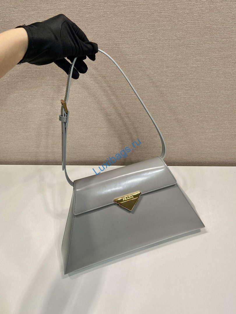 Prada 1BD343 Medium Brushed Leather Handbag Grey | prada 1bd343 medium brushed leather handbag blue 2
