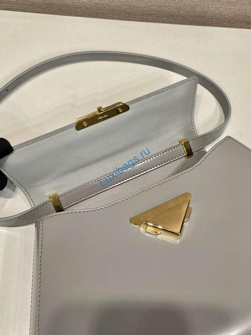 Prada 1BD343 Medium Brushed Leather Handbag Grey | prada 1bd343 medium brushed leather handbag blue 7