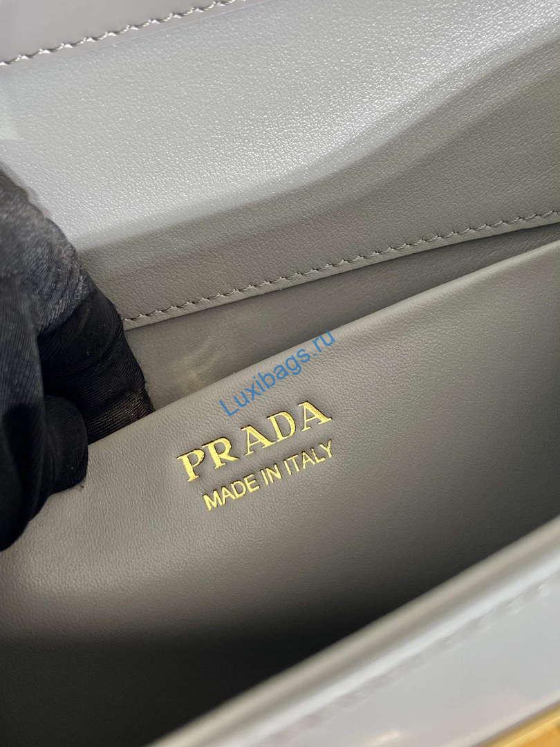 Prada 1BD343 Medium Brushed Leather Handbag Grey | prada 1bd343 medium brushed leather handbag blue 9