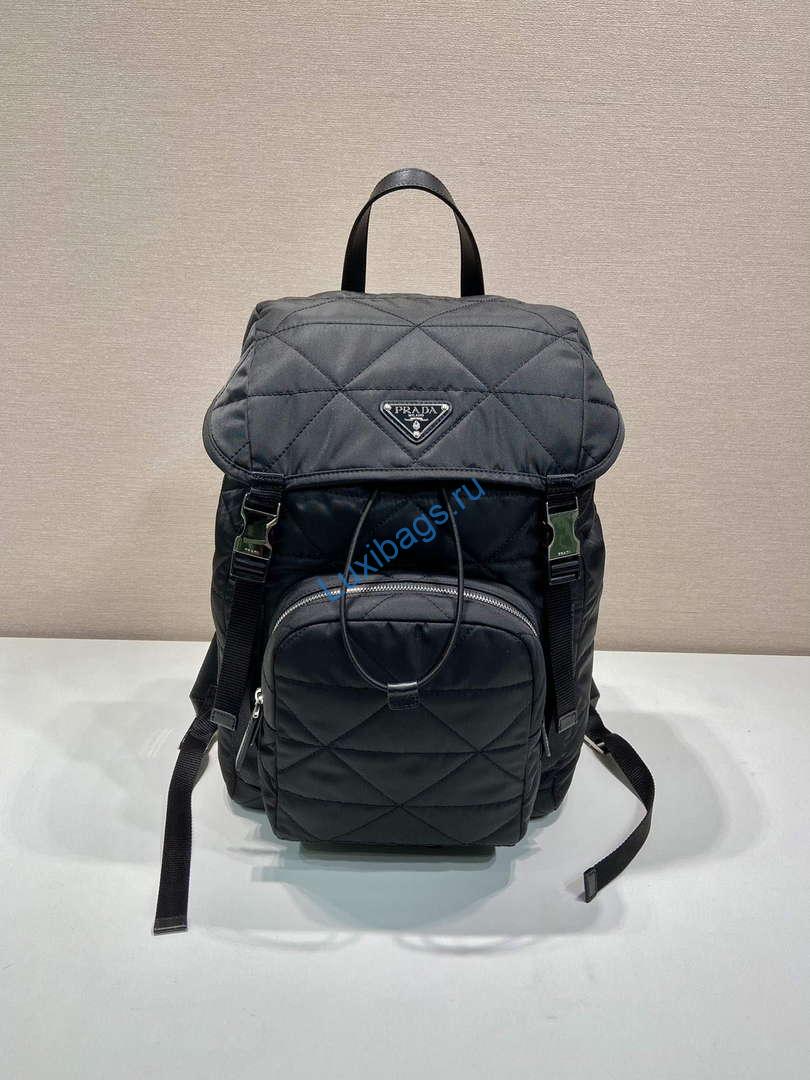 Prada 2VZ135 Re-Nylon Padded Backpack With Hood Black | prada 2vz135 re nylon padded backpack with hood black 2