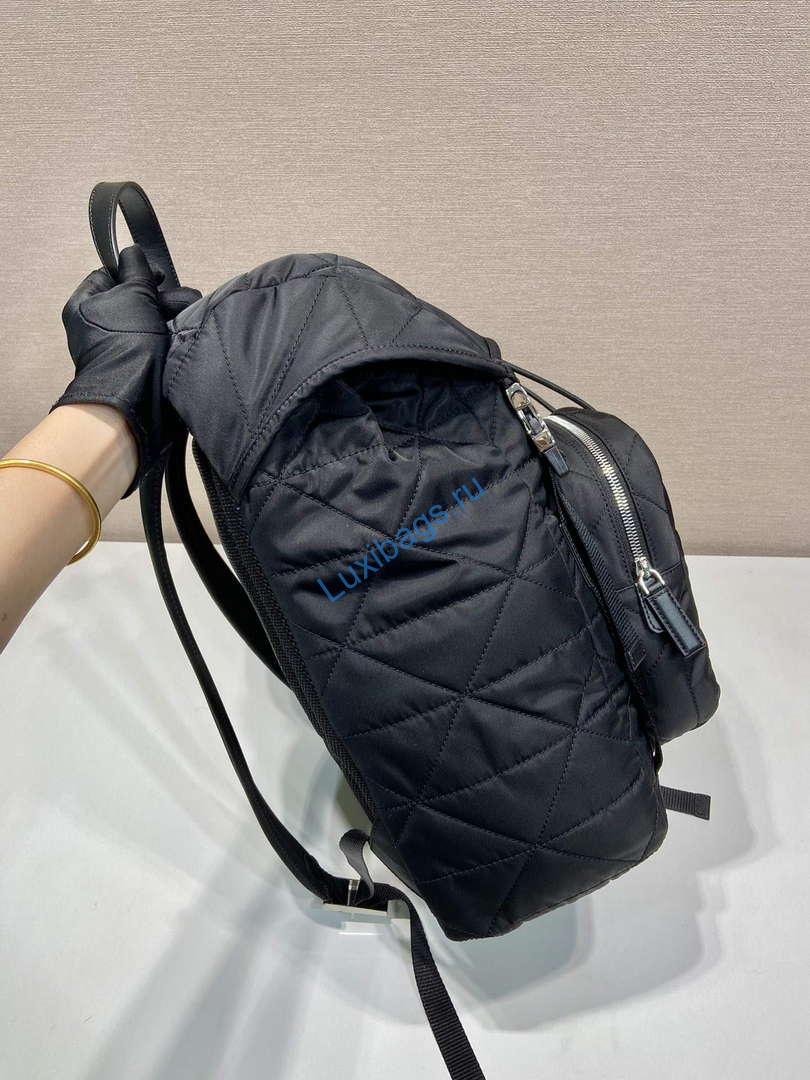Prada 2VZ135 Re-Nylon Padded Backpack With Hood Black | prada 2vz135 re nylon padded backpack with hood black 6