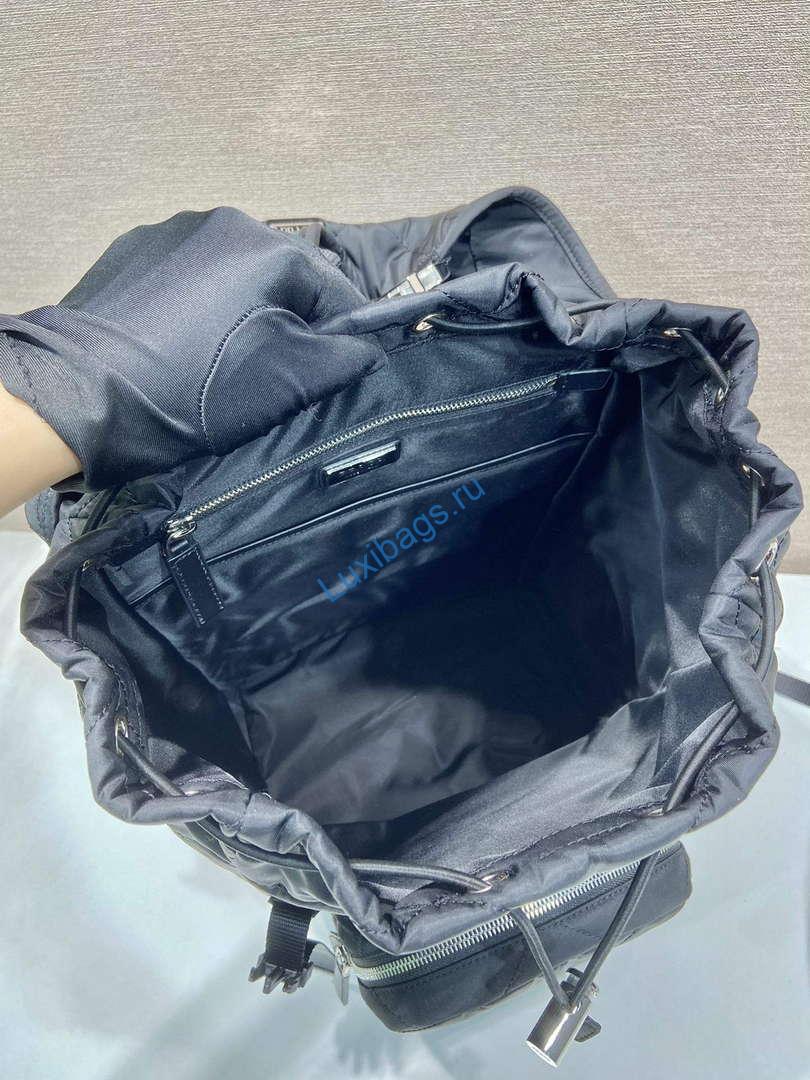 Prada 2VZ135 Re-Nylon Padded Backpack With Hood Black | prada 2vz135 re nylon padded backpack with hood black 8