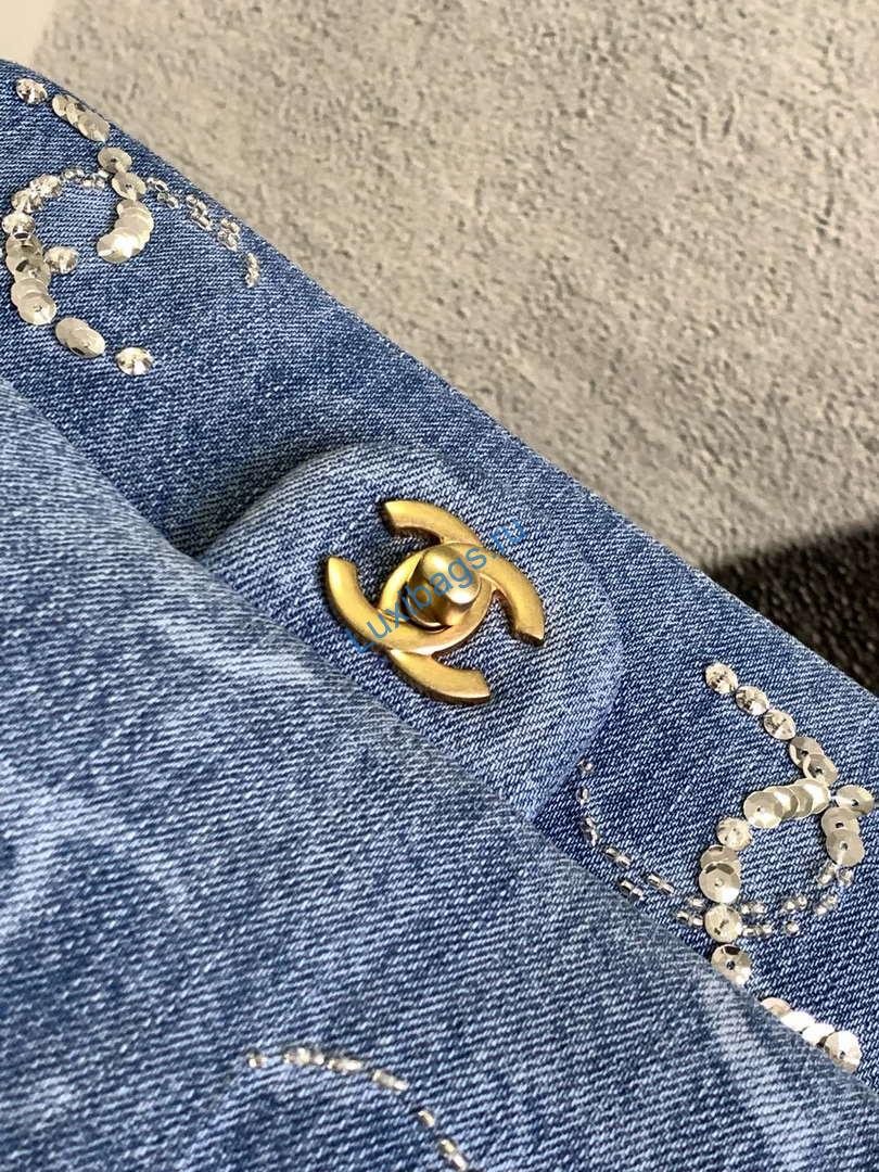chanel a01112 flap classic handbag blue denim beaded sequin bag 4 Chanel A01112 Flap Classic Handbag Blue Denim beaded sequin bag | chanel a01112 flap classic handbag blue denim beaded sequin bag 05