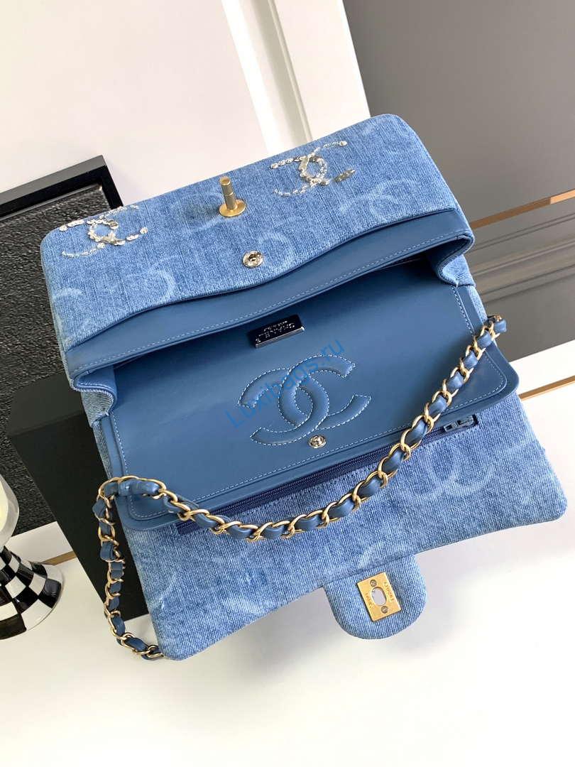chanel a01112 flap classic handbag blue denim beaded sequin bag 6 Chanel A01112 Flap Classic Handbag Blue Denim beaded sequin bag | chanel a01112 flap classic handbag blue denim beaded sequin bag 07