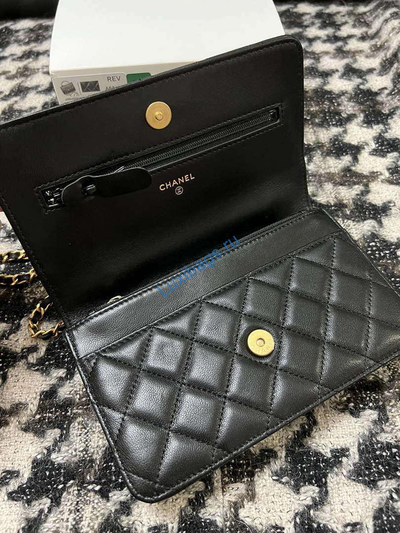 Chanel A68113 Woc Wallet on Chain With Handle Black Shiny Crumpled Calfskin | chanel a68113 woc wallet on chain with handle black shiny crumpled calfskin 07