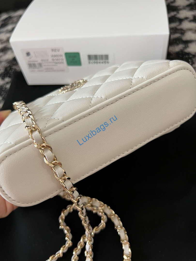 Chanel A96035 CLUTCH Lambskin Vanity Box bag White | chanel a96035 clutch lambskin vanity box bag white 05