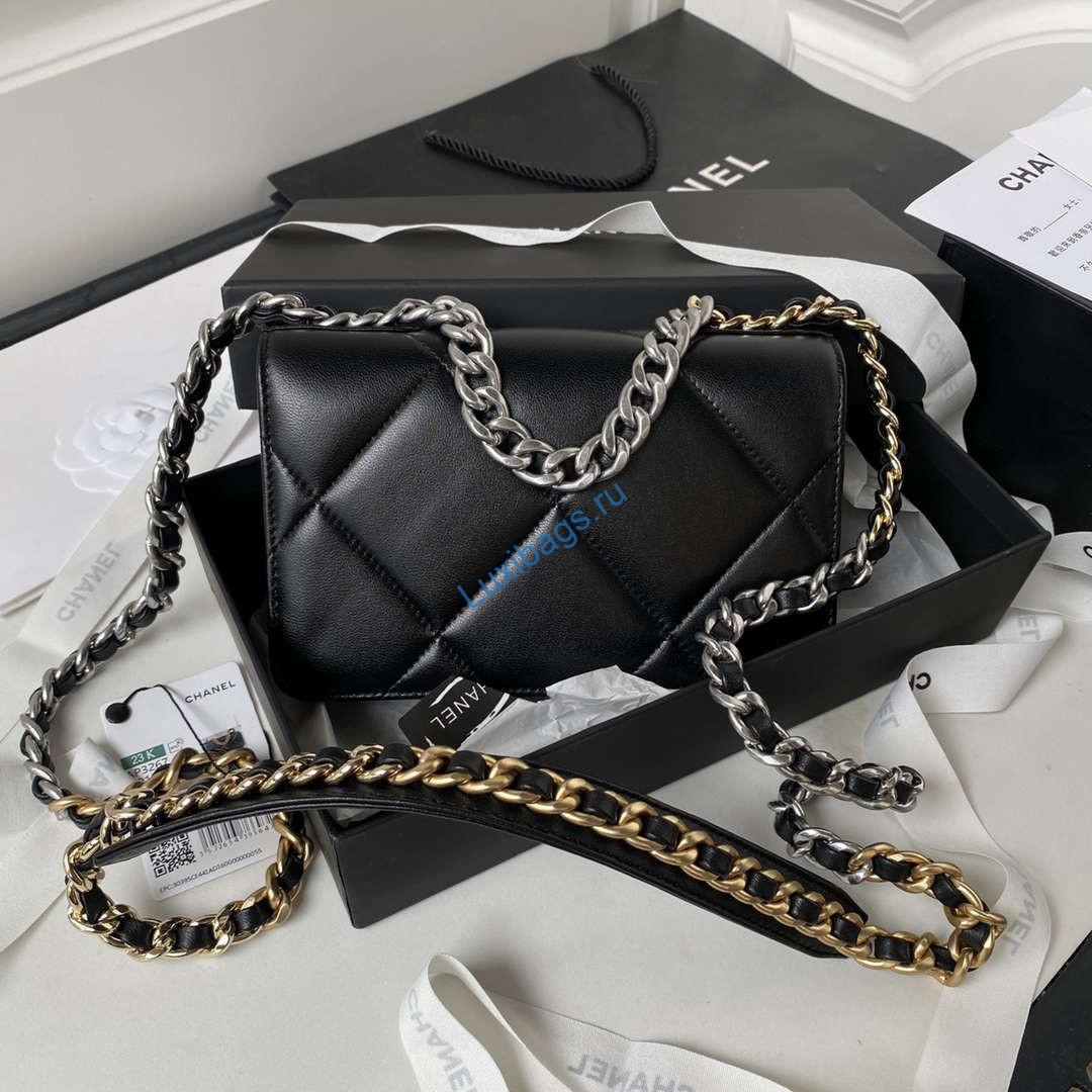 Chanel AP3267 19 Wallet on Chain Woc Shiny Lambskin Black | chanel ap3267 19 wallet on chain woc shiny lambskin black 002