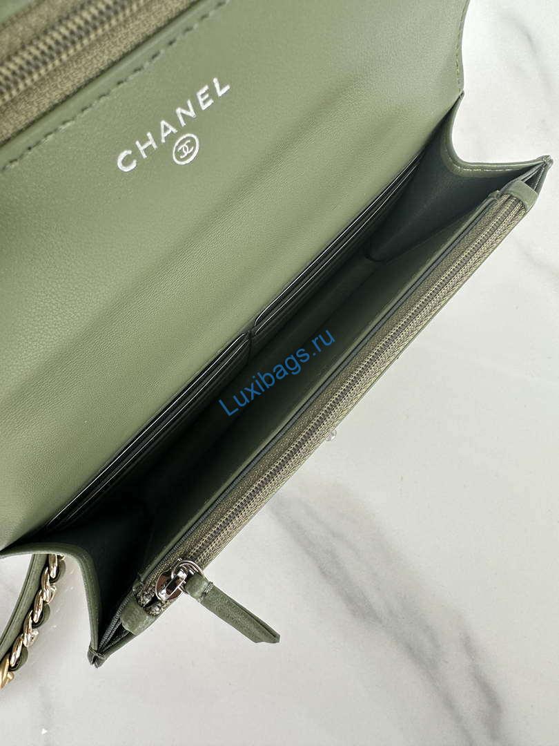 Chanel AP3267 19 Wallet on Chain Woc Shiny Lambskin Green | chanel ap3267 19 wallet on chain woc shiny lambskin green 17
