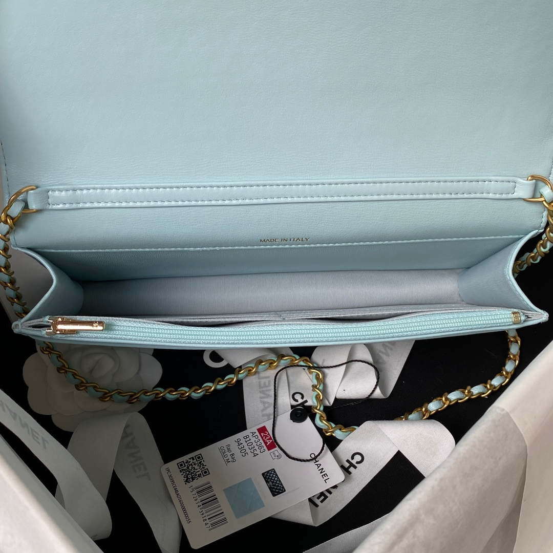 Chanel AP3363 Flap Baguette Bag Lambskin Blue | chanel ap3363 flap baguette bag lambskin blue 006