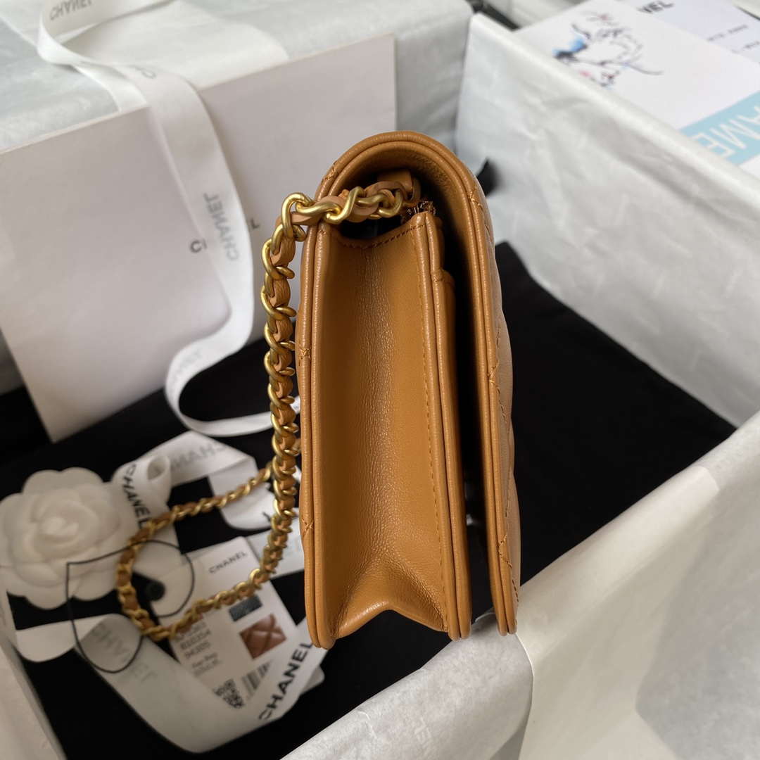 Chanel AP3363 Flap Baguette Bag Lambskin Brown | chanel ap3363 flap baguette bag lambskin brown 005