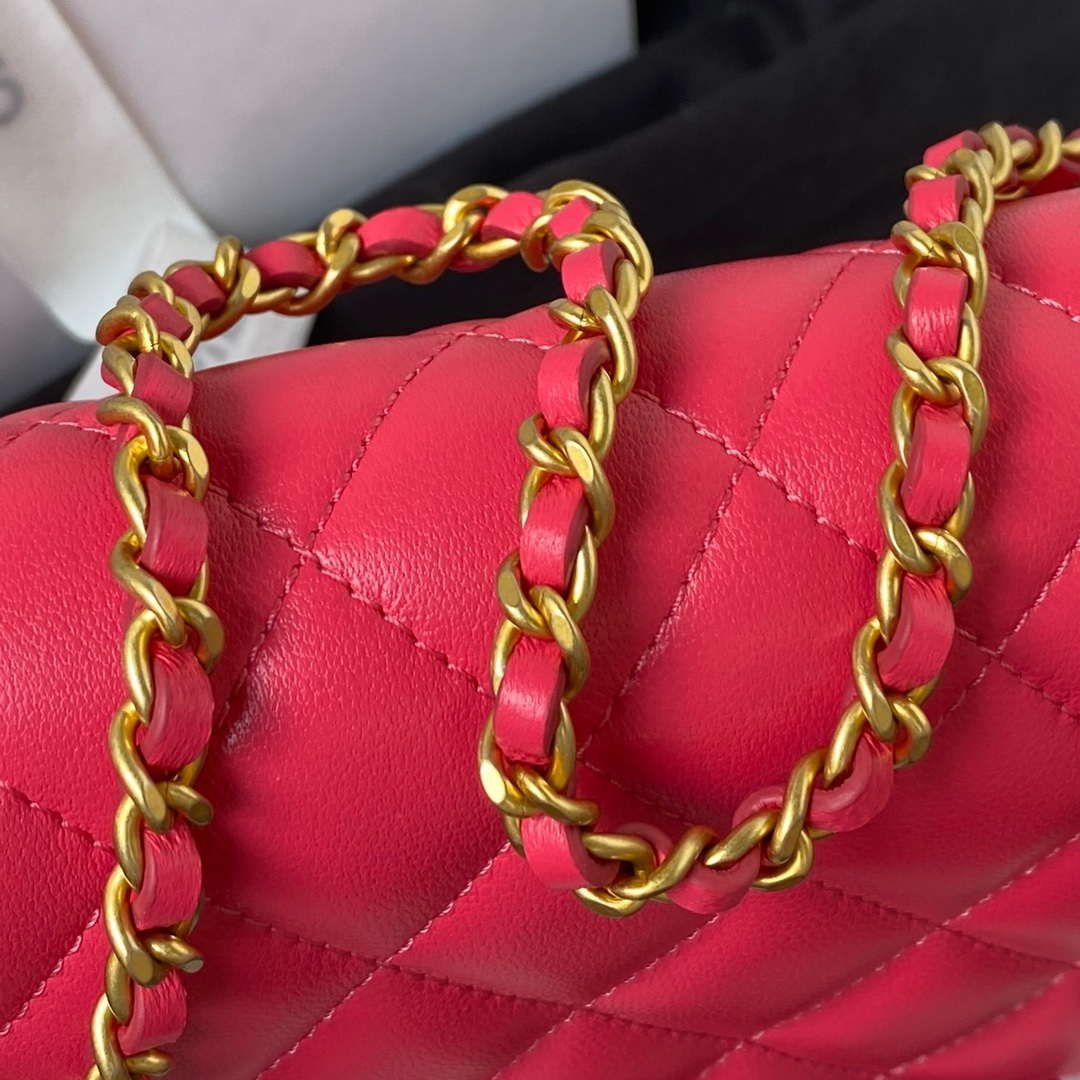 Chanel AP3363 Flap Baguette Bag Lambskin Red | chanel ap3363 flap baguette bag lambskin red 003