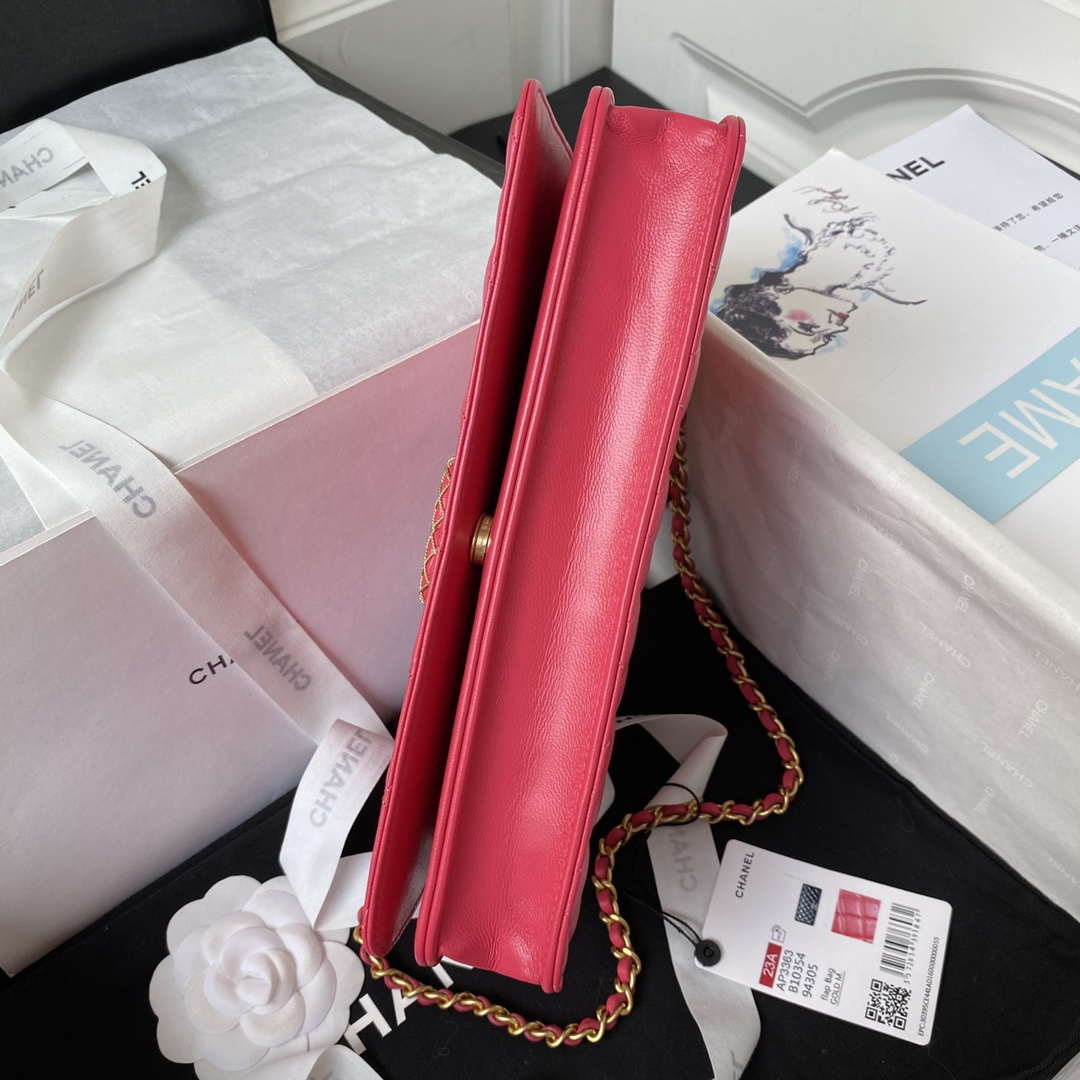 Chanel AP3363 Flap Baguette Bag Lambskin Red | chanel ap3363 flap baguette bag lambskin red 005