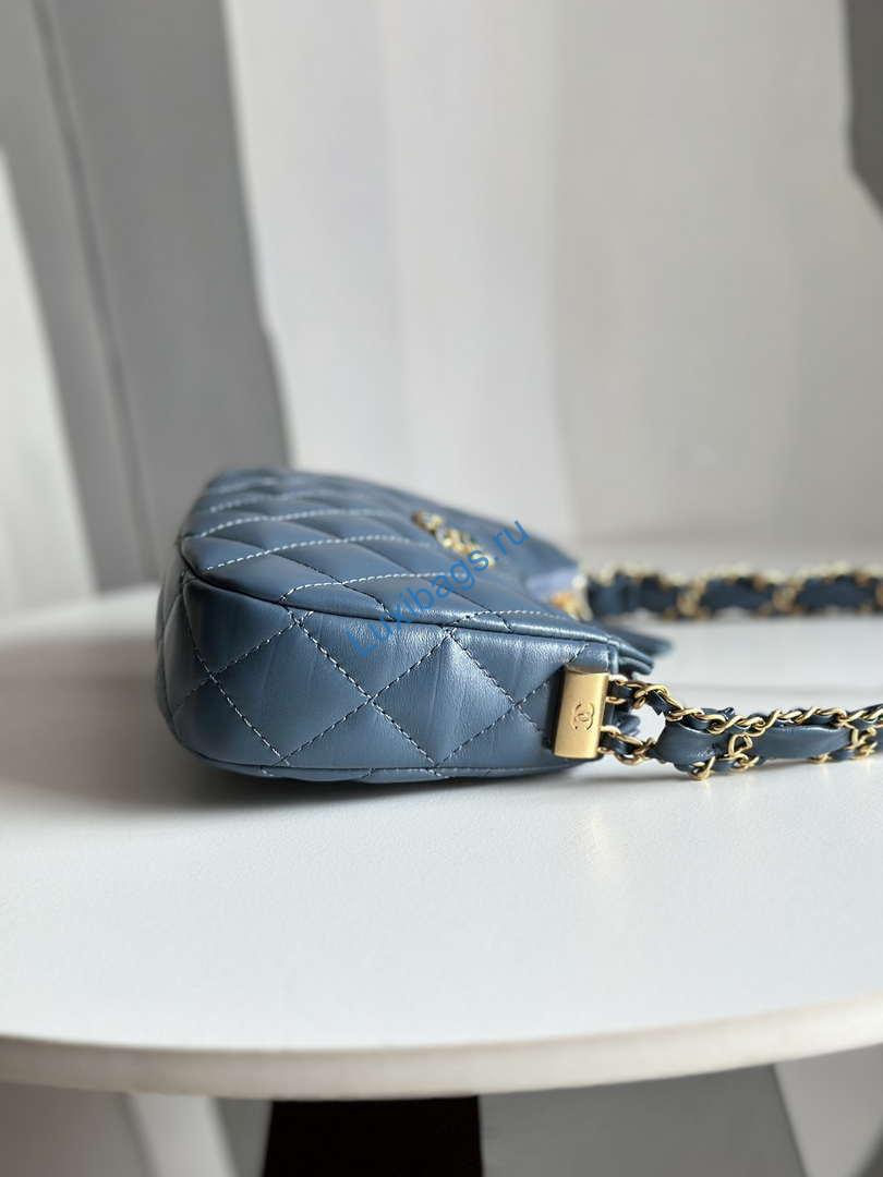 Chanel AP3647 23K Small Hobo Bag Lambskin Gold Metal Navy Blue | chanel ap3647 23k small hobo bag lambskin gold metal navy blue 004