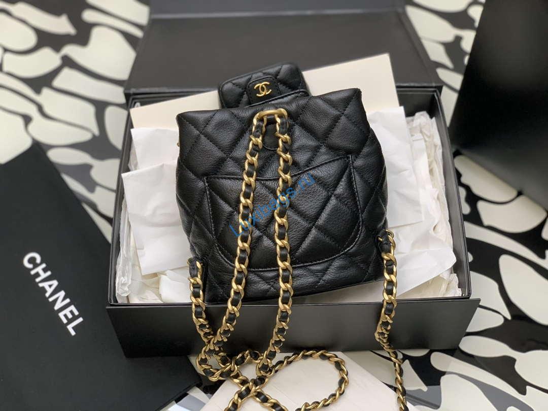 Chanel AS3947 Small Backpack Lambski & Gold-Tone Metal Black | chanel as3947 small backpack lambski gold tone metal black 006