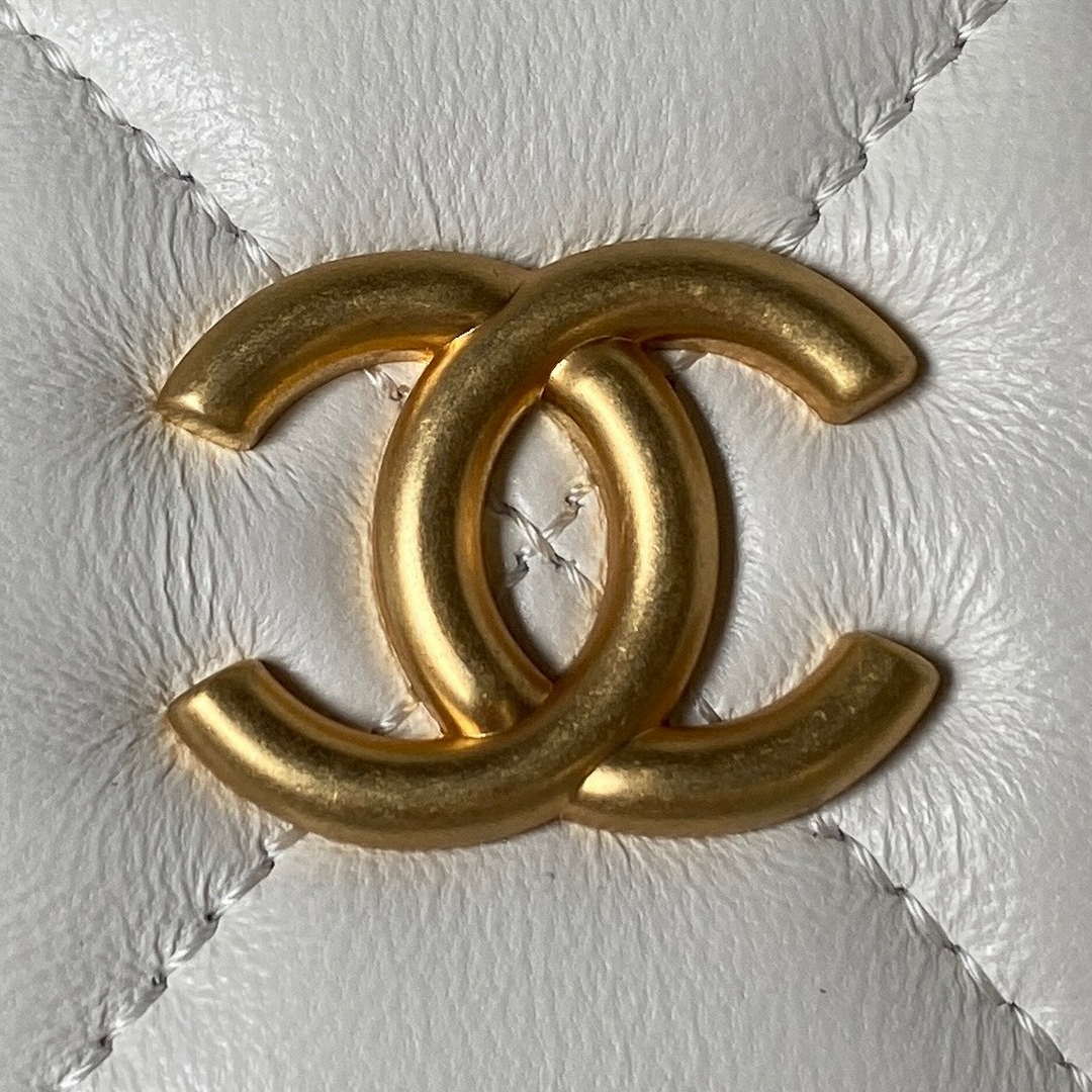 Chanel AS4201 Bag With Top Handle Calfskin White | chanel as4201 bag with top handle lambskin white 03