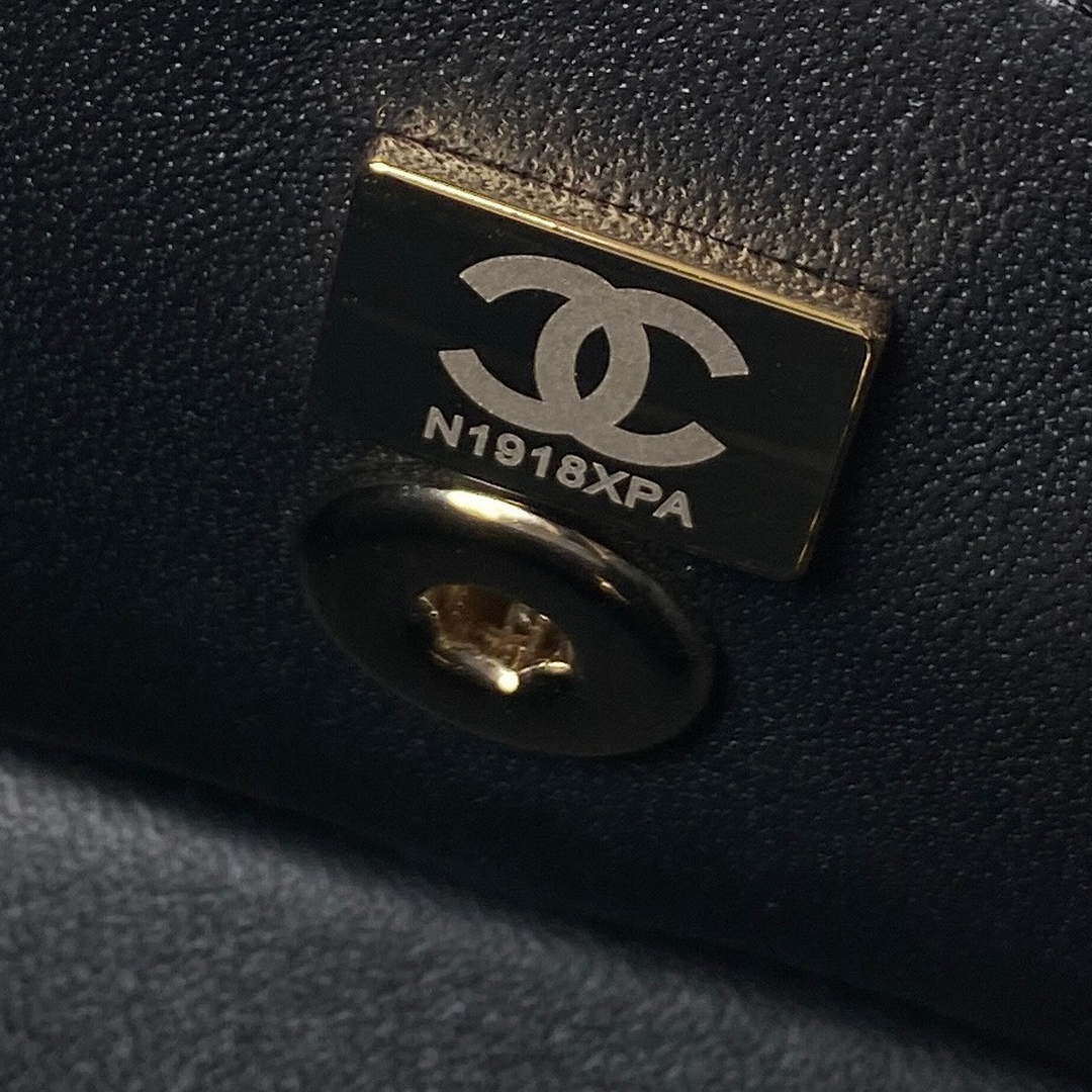 Chanel AS4469 Mini BOX Bag Shiny Calfskin & Gold-Tone Metal Black | chanel as4469 mini box bag shiny calfskin gold tone metal black 009