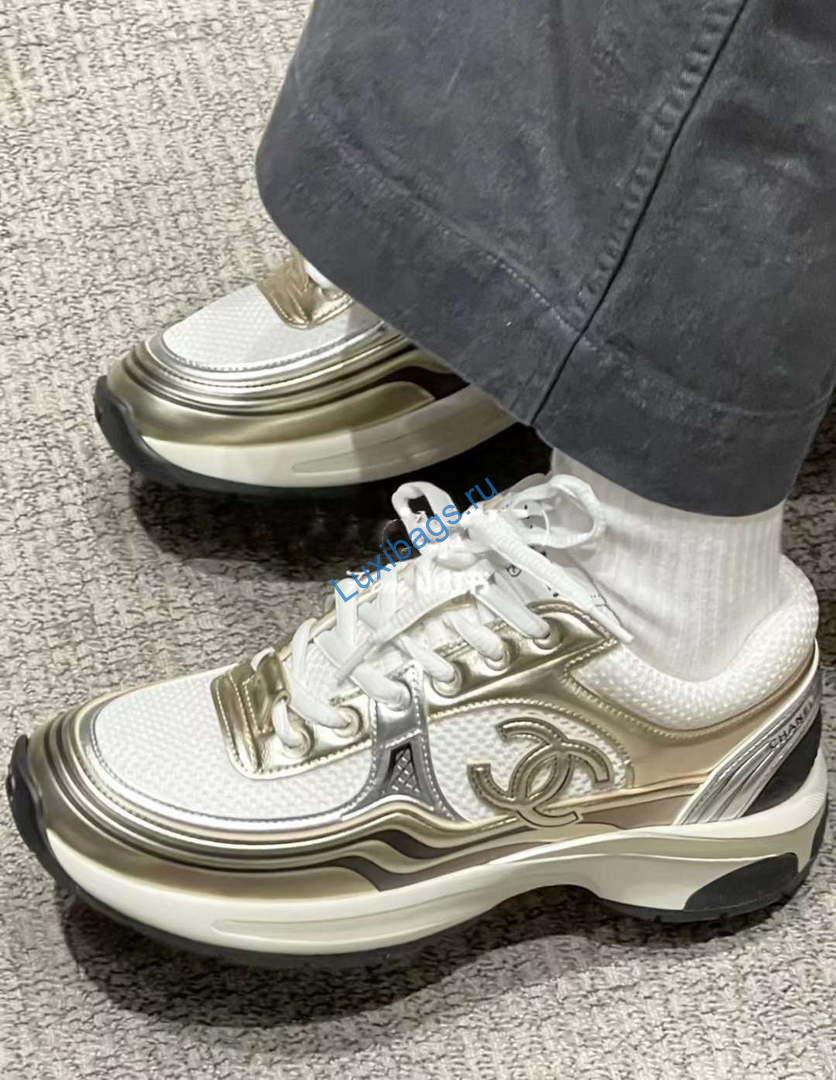 Chanel Women's Sneaker G45077 Designer Trainers Fabric Laminated C90101 | chanel womens sneaker g45077 designer trainers fabric laminated c90101 018