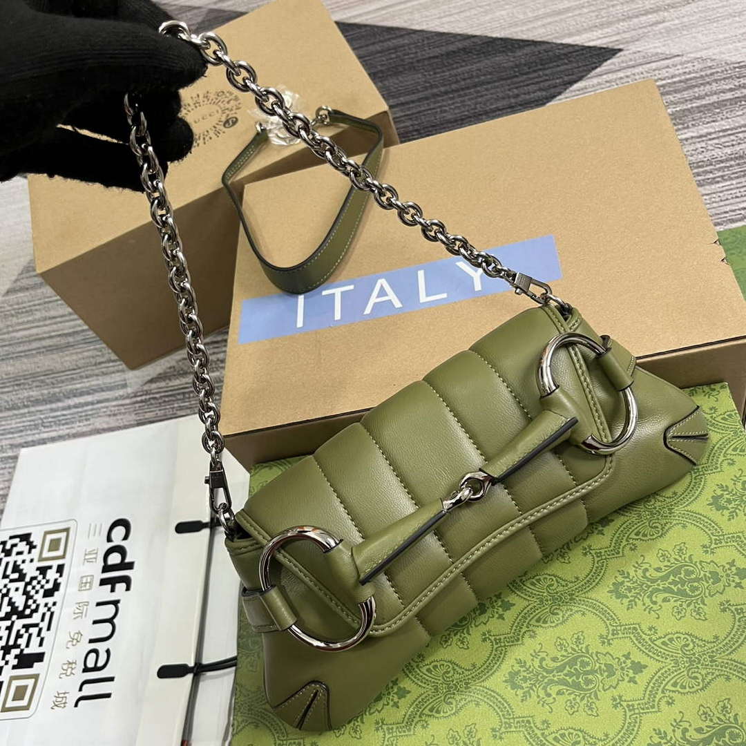 Gucci 764339 Gucci Horsebit Chain Small Shoulder Bag Green | gucci 764339 gucci horsebit chain small shoulder bag green 4