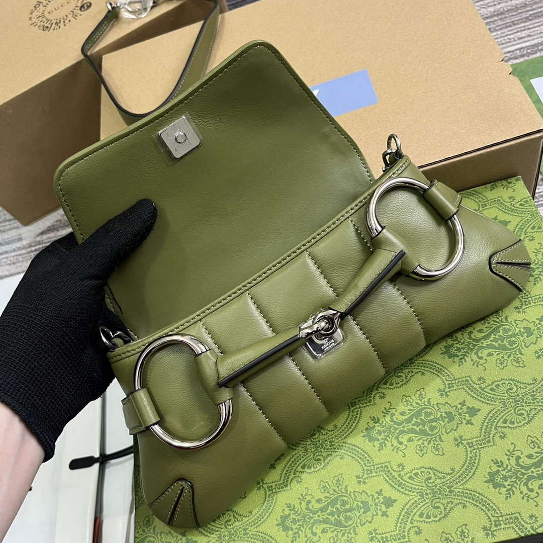 Gucci 764339 Gucci Horsebit Chain Small Shoulder Bag Green | gucci 764339 gucci horsebit chain small shoulder bag green 8