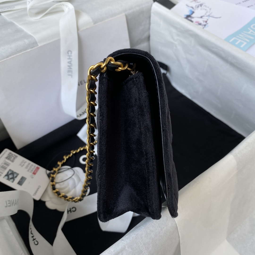 Chanel AP3363 Flap Baguette Bag Velvet Black | hanel ap3363 flap baguette bag velvet black 005