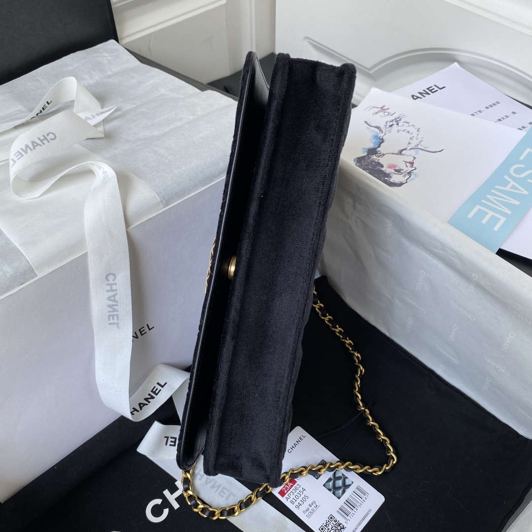 Chanel AP3363 Flap Baguette Bag Velvet Black | hanel ap3363 flap baguette bag velvet black 006