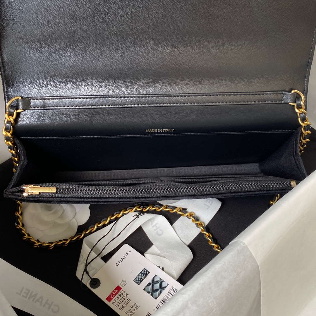 Chanel AP3363 Flap Baguette Bag Velvet Black | hanel ap3363 flap baguette bag velvet black 007