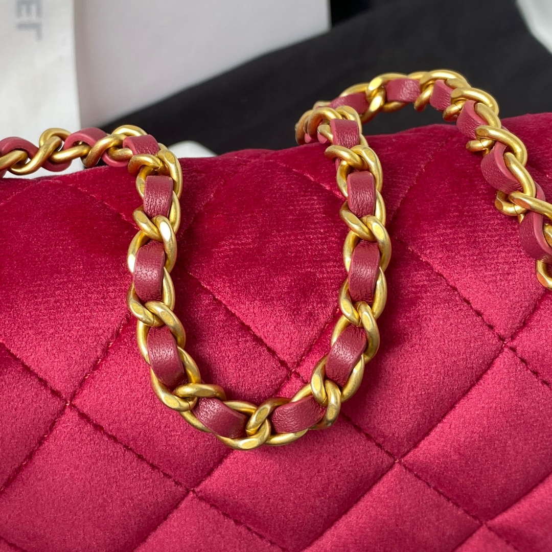 Chanel AP3363 Flap Baguette Bag Velvet Wine Red | hanel ap3363 flap baguette bag velvet wine red 004