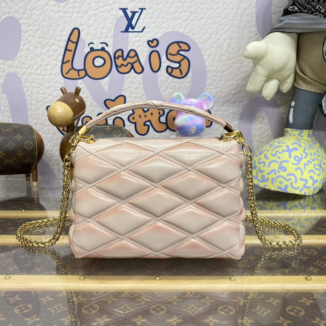 LV M23568 Louis Vuitton GO-14 MM Bag Beige/Pink | lv m23568 louis vuitton go 14 mm bag beige pink 2