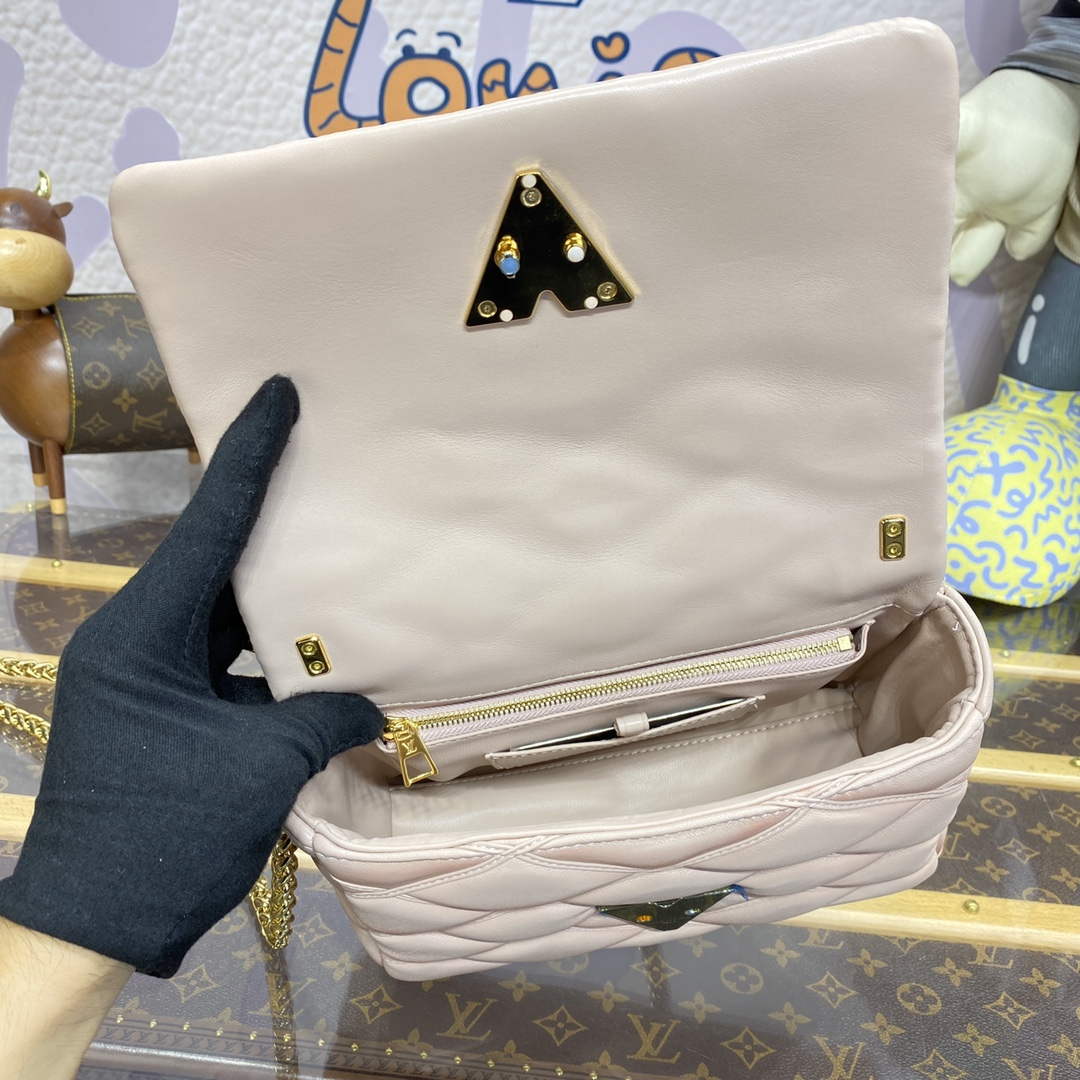 LV M23568 Louis Vuitton GO-14 MM Bag Beige/Pink | lv m23568 louis vuitton go 14 mm bag beige pink 9