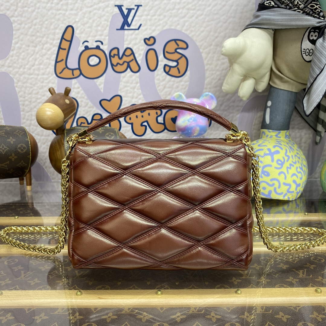 LV M23601 Louis Vuitton GO-14 MM Bag Smoked Tan | lv m23601 louis vuitton go 14 mm bag smoked tan 2