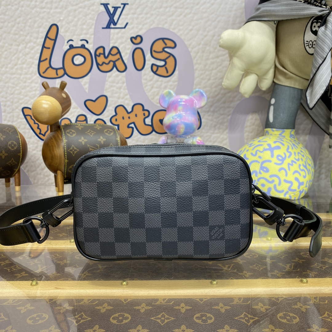 LV M82542 Louis Vuitton Nano Alpha Bag Black grid | lv m82542 louis vuitton nano alpha bag black grid 2