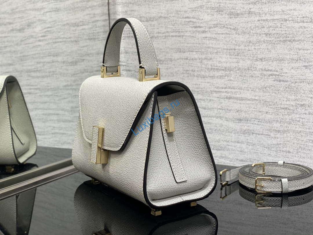 Valextra WBES0036028 Iside Top Handle Mini Bag Light Gray | valextra wbes0036028 iside top handle mini bag light gray 005