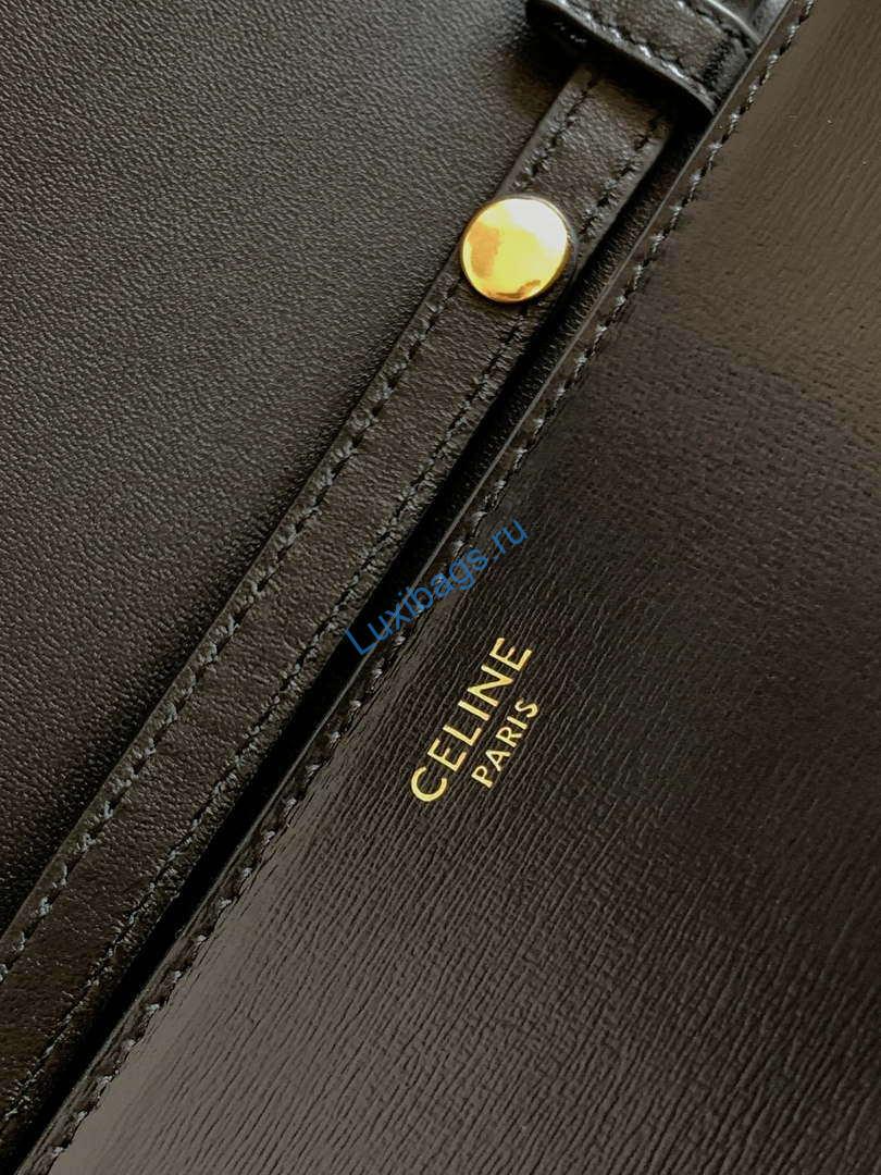 Celine 10J733 CUIR TRIOMPHE Calfskin leather WOC Black | celine 10j733 cuir triomphe calfskin leather woc black 004