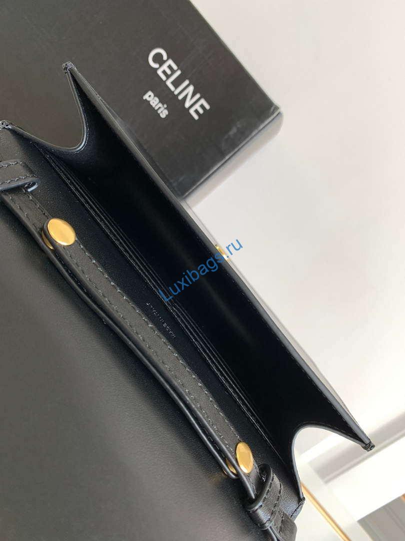 Celine 10J733 CUIR TRIOMPHE Calfskin leather WOC Black | celine 10j733 cuir triomphe calfskin leather woc black 008