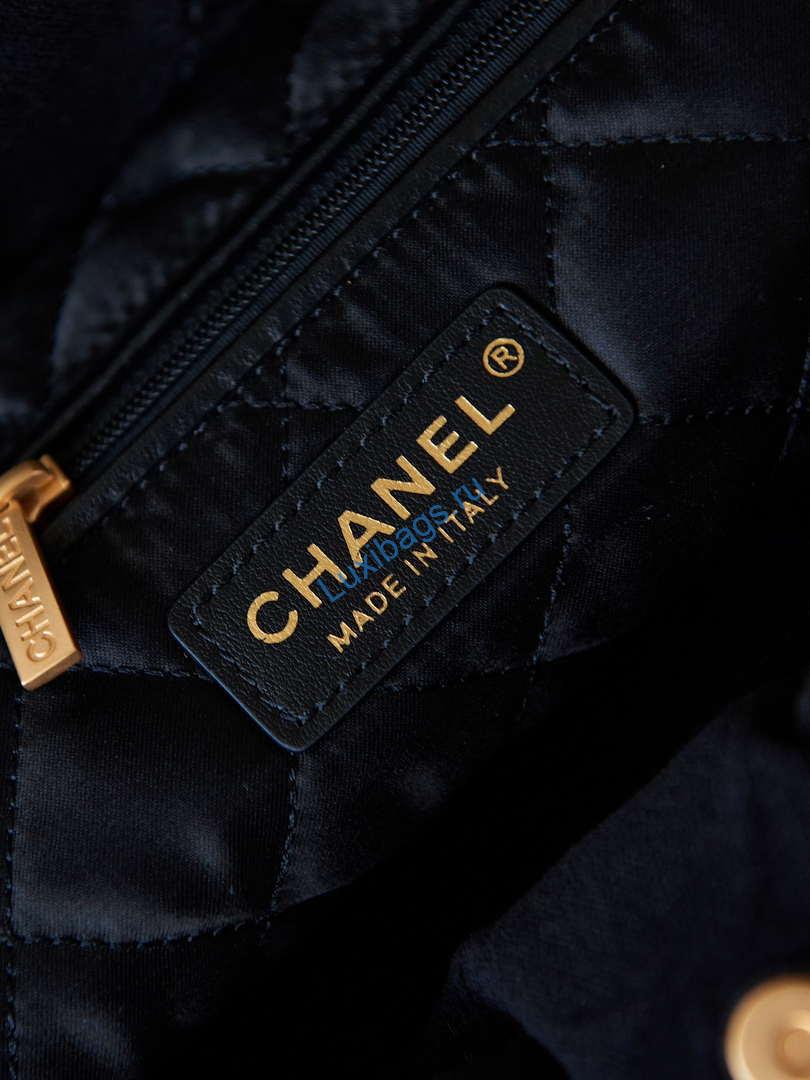 Chanel 22 AS3260 Small Handbag Velvet Black Gold | chanel 22 as3260 small handbag velvet black gold 010
